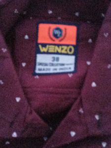 Men's Maroon Printed Shirt
