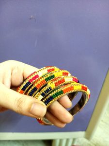 Vibrant Colorful Beaded Bangles