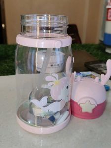 Cute Pink Reindeer Water Bottle