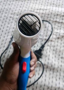 Compact Blue &amp; White Hair Dryer