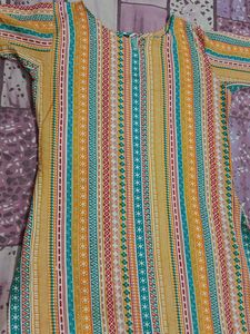 Vibrant Striped Cotton Kurta
