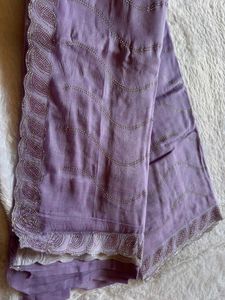 Elegant Lavender Embellished Saree❤️
