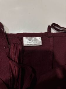 Burgundy Crop Top &amp; Flared Skirt Co-ord Set 🍷✨