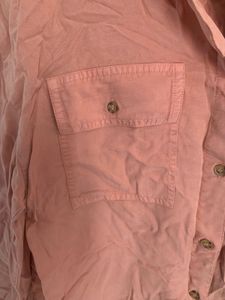 Topshop Pink Button-Up Shirt