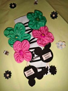 Cute Flower &amp; Mickey Hair Clips Set