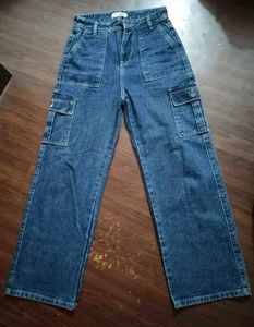Denim Cargo Pants