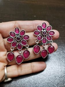 Beautiful And Charming Semi-precious Stone Brass Earrings 👌👌👌👌😊