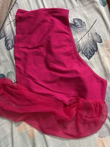 Pink one shoulder crop top