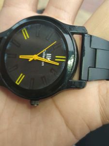 Classic Black Watch with Yellow Accents