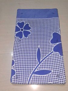 Cute Cat on Blue Floral Mat of 1