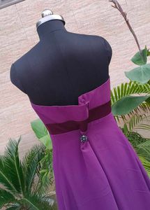 Elegant Purple Strapless Maxi Dress