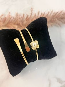 Gold Tone Floral Cuff Bracelet