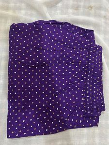 purple bandhani kurta set