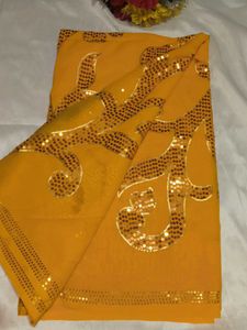 Embellished Yellow Saree with blouse