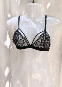 I. Black Lace Strappy Bralette