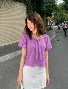 New with tag Chic Lavender Ruffled Sleeve Top
