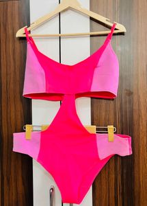 Chic Pink Lace Bikini Set with Floral Cover-up
