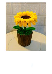 Handmade Pipe Cleaner Sunflower Pot 🌻