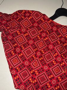 Red Bandhani blouse
