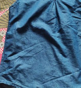 Tom Tailor Blue Denim Sleeveless Shirt