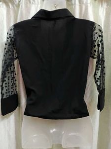 Black Sheer Sleeve Tie Top