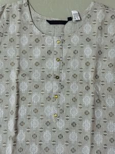 Elegant Beige Printed Kurta