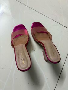 Pink Transparent Heeled Sandals