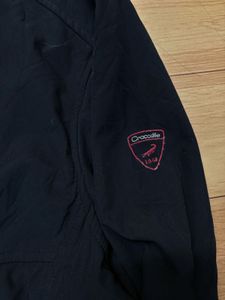 Black Track Jacket with Red Accents