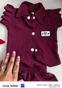 Adorable Red Baby Dress &amp; Hat Set &amp; purple cord se