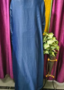 Elegant Navy Blue Abaya Burqa with Black Trim Desi