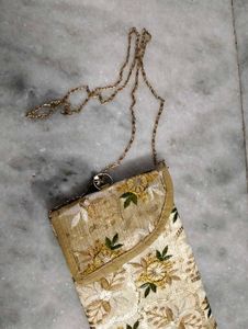 Embroidered Clutch with Keychain