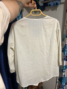 Boho Lace Trimmed V-Neck Tunic Top