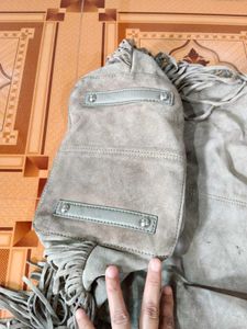 Stylish Suede Fringe Hobo Bag