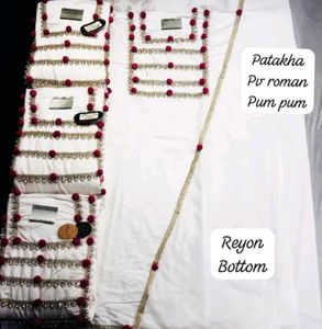 White Kurta Set with Pom-Pom Embellishments