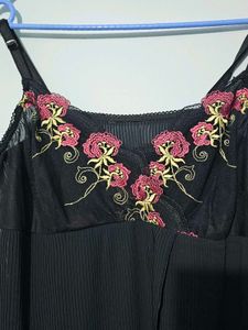 Black floral cami