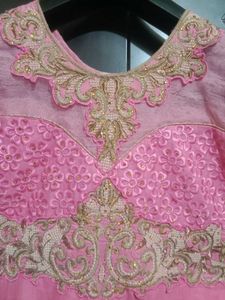 Elegant Pink Embroidered Ethnic Gown