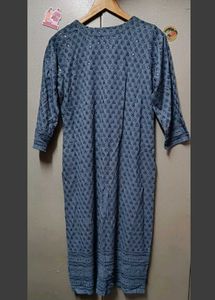 Embroidered Grey Kurta