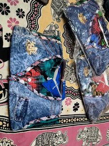 Stylish Denim jeans shirt set