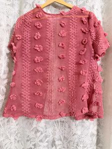 Shein Embroidered Pink Shrug