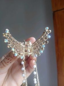 Elegant Pearl &amp; Crystal Hair Claw Clip