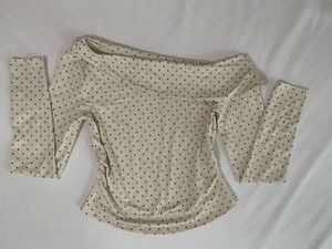Chic Polka Dot Off-Shoulder Top