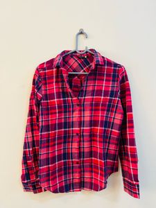 Pink & Blue Plaid Button-Up Shirt