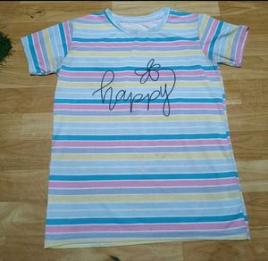 Striped 'Happy' T-Shirt