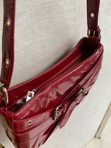 cherry red burgundy shoulder bag