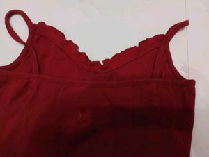 Red Button-Up Camisole Top