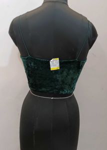 Green Velvet Cami Top 32 to 34 strechy