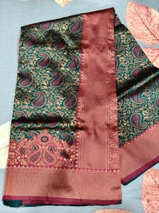 Designer Green Paisley Saree
