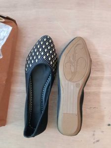 New Embellished Black Ballet Flats size 37