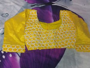 Yellow Saree with Embellished Blouse