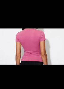 Stylish Pink Round Neck Top